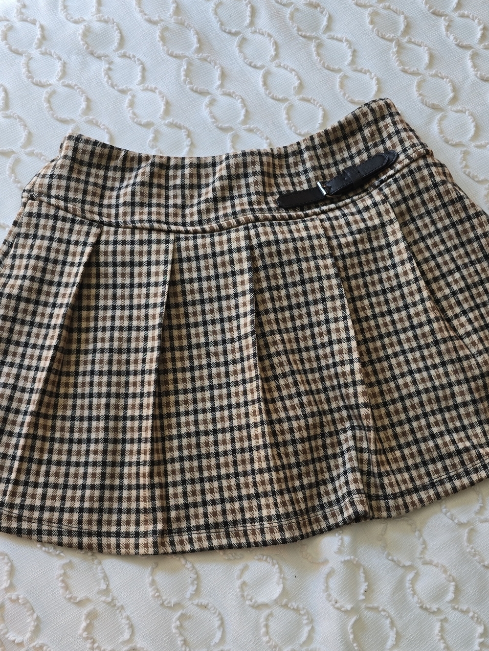 Honey & Sparkle Plaid Pleated Skirt With Built In Shorts